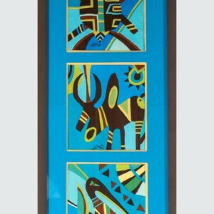 Tryptique oiseau zébu tortue